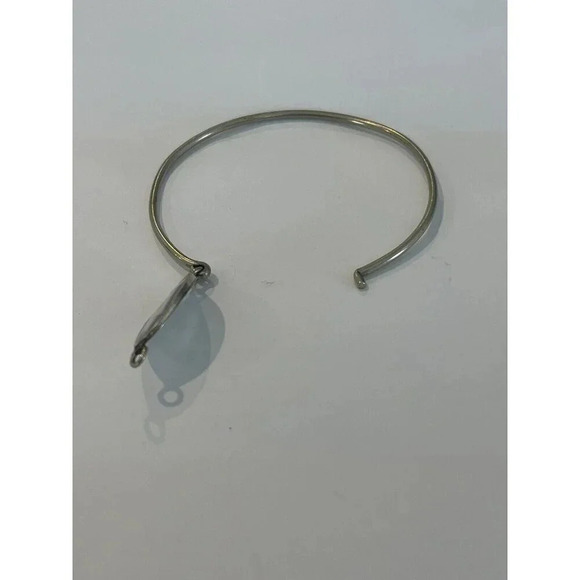 VTG Vintage Alpaca Silver Shell Inlay Bracelet 7.25” Bangle - Picture 4 of 8